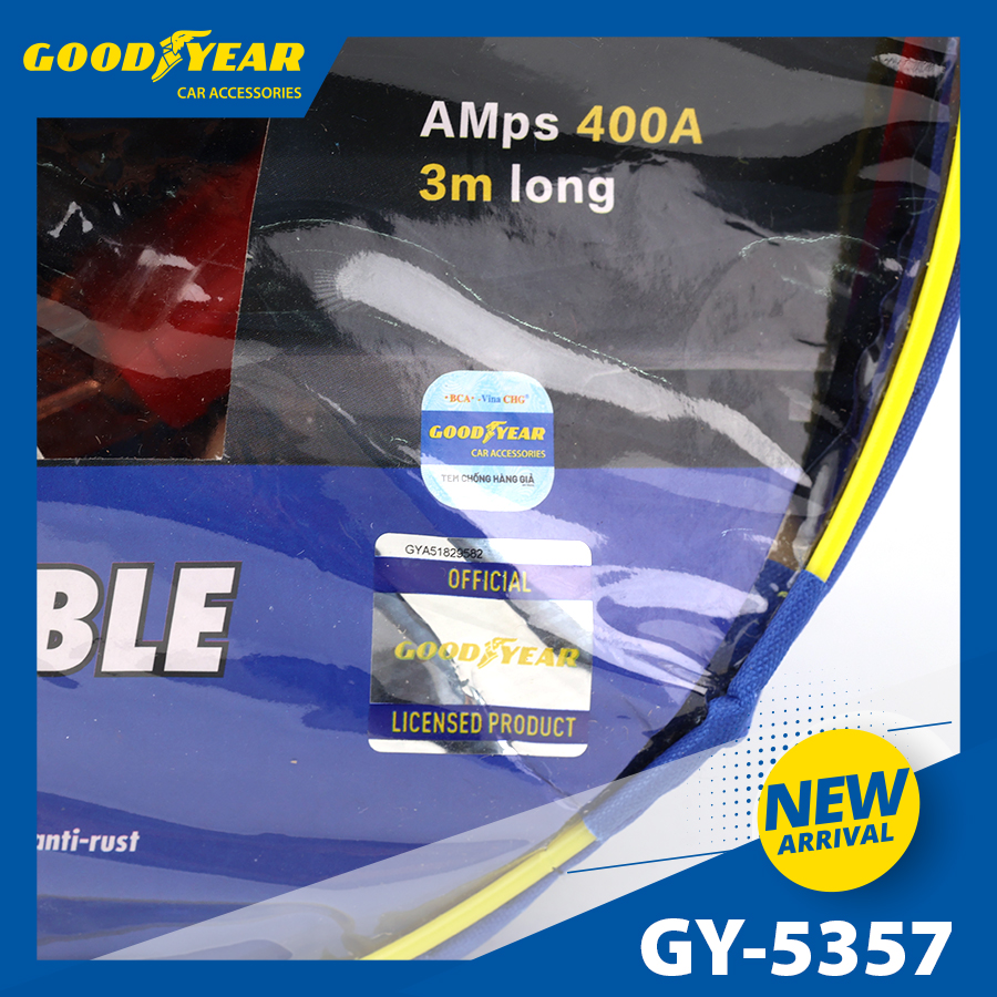 Dây sạc bình GOODYEAR GY-5357 400A-3n-12V-24W- dây đồng 9mm