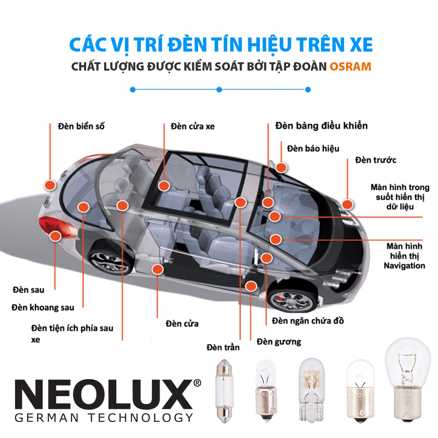 Bóng Cana Trung C5W SV8.5 24V 5W T11*38 N242 Hiệu NEOLUX