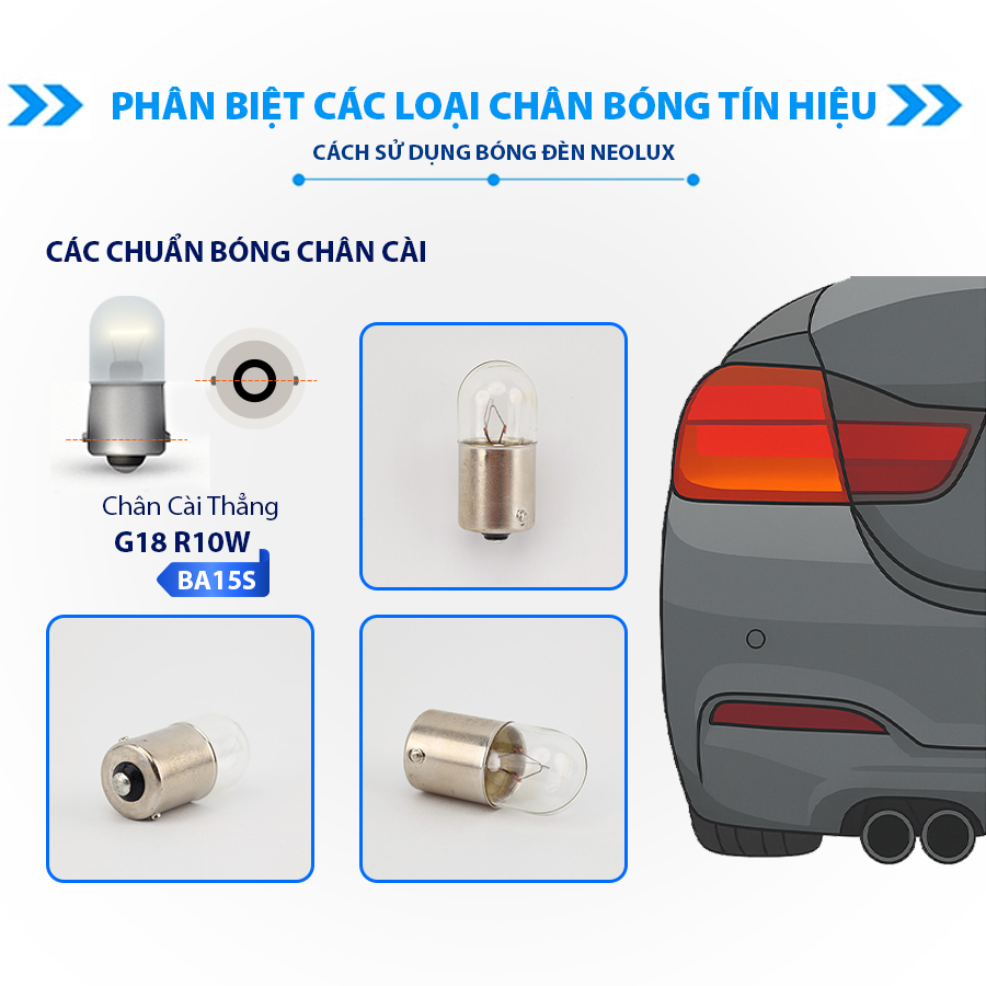 Bóng xi nhan 1 tim G18 (chân thẳng) 12V 10W (BA15S) N245 Hiệu NEOLUX
