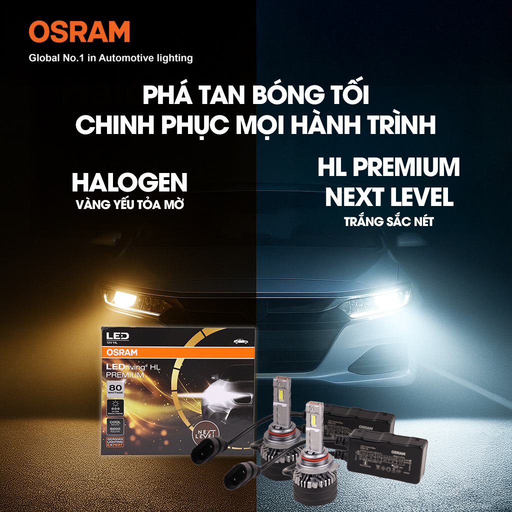 Bóng Led Pocky 2 H7 H5210CW 12V 80W 6000K 2 bóng/hộp Hiệu Osram