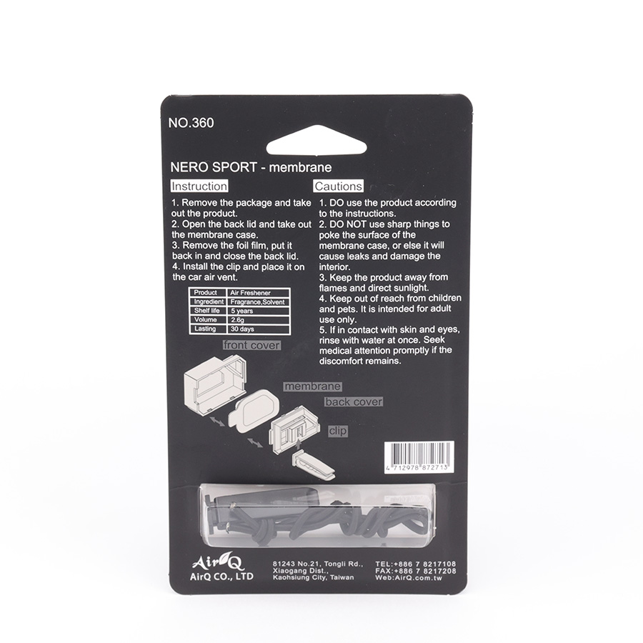 Dầu thơm NO.360-1 2in1(treo kính+ghim máy lạnh) 2.5g WHITE MUSK