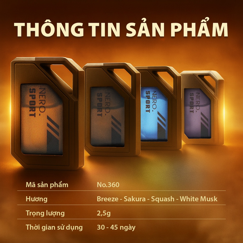 Dầu thơm NO.360-3 2in1(treo kính+ghim máy lạnh) 2.5g BREEZE