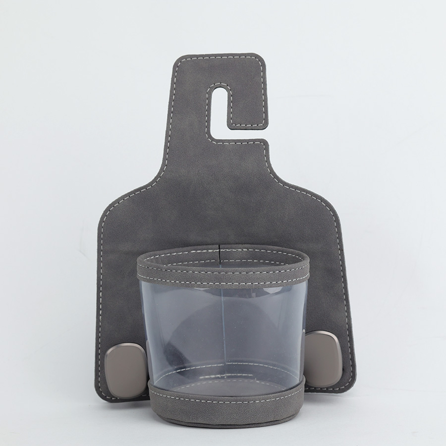 CIND BO-L021 (Xám) Móc treo đôi + đựng ly sau ghế (da)