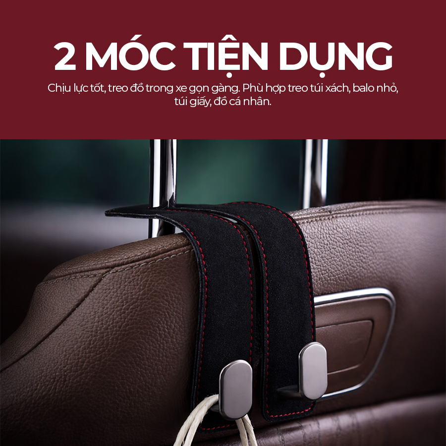 CIND BO-N021 (Đen) Móc treo đôi sau ghế (da)
