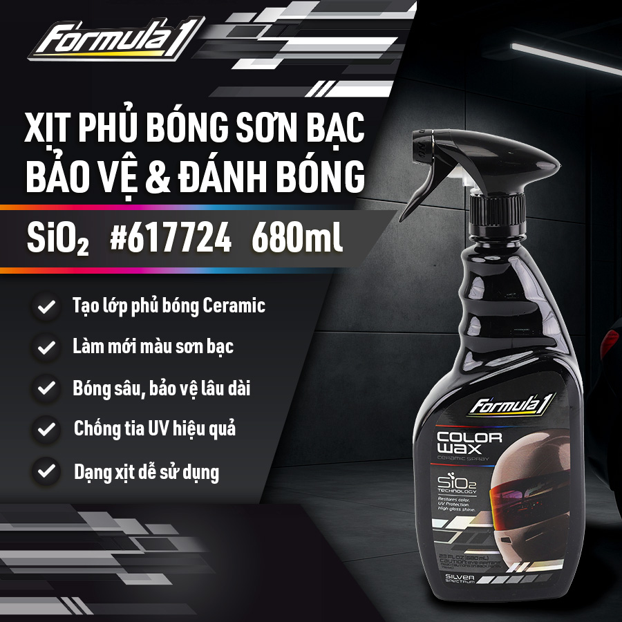 Đánh bóng sơn Ceramic dạng xịt màu xám Formula 1 (680ml) # 617724(#617023)