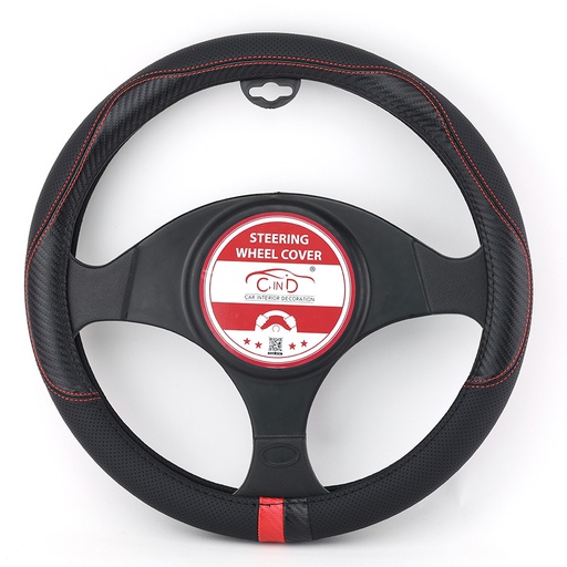 [BTLJSDM8056D] Bao vô lăng cao cấp 8056 đen chỉ đỏ