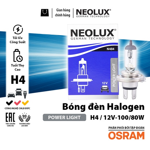 [BDNLXH412VN484] Bóng H4 N484 12V 100/80W P43T NEOLUX 