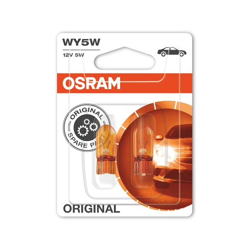 [BDOT1012V282702B] Bóng Chân Ghim Nhỏ 1 Tim Original WY5W 12V 5W Màu Vàng 2827-02B (2827NA-2BL) Hiệu Osram